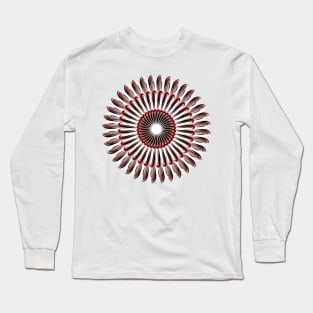 Maroon Hook Flower Long Sleeve T-Shirt